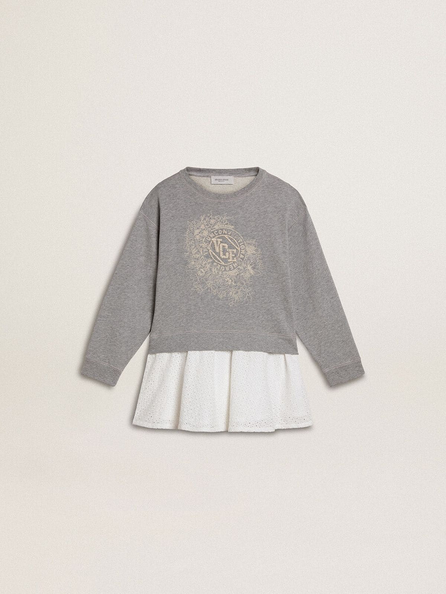 graues und weißes minikleid für mädchen