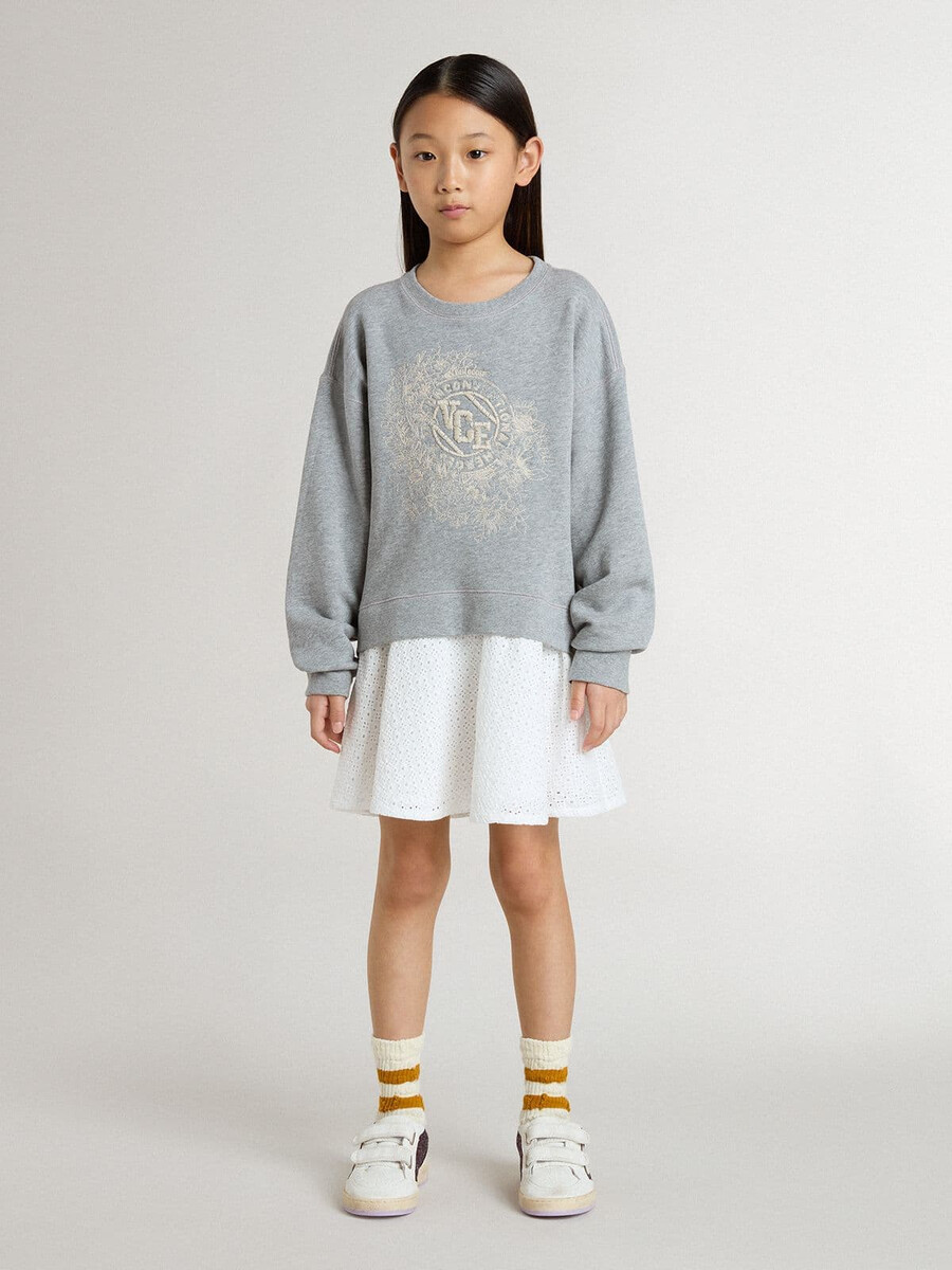 graues und weißes minikleid für mädchen