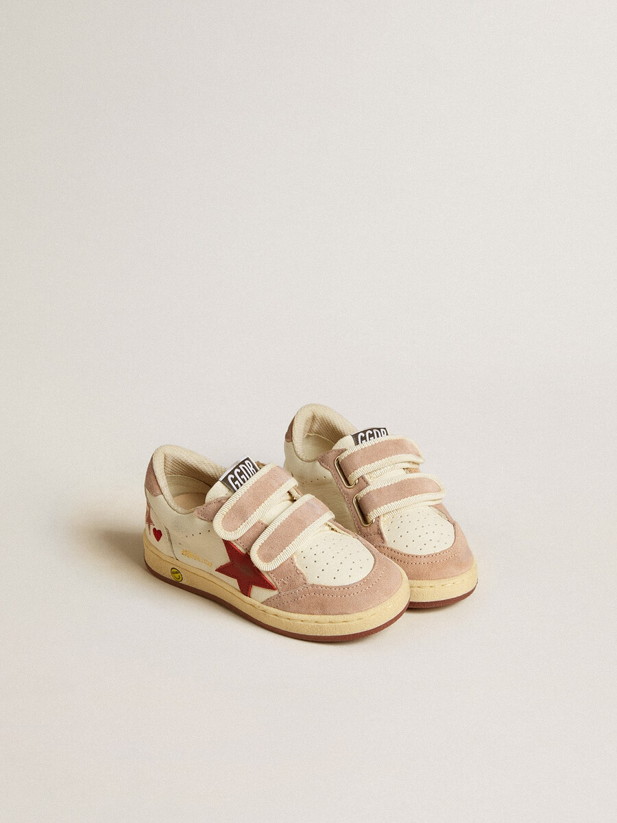 ball star junior in nappaleder mit nappa-stern und rosa wildleder-fersenlasche