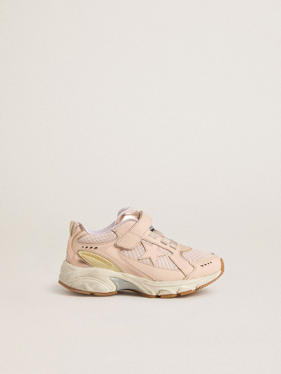 junior lightstar aus rosa leder und mesh mit rosa lederstern