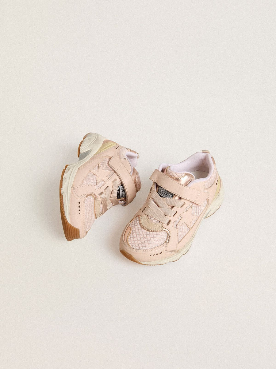 junior lightstar aus rosa leder und mesh mit rosa lederstern
