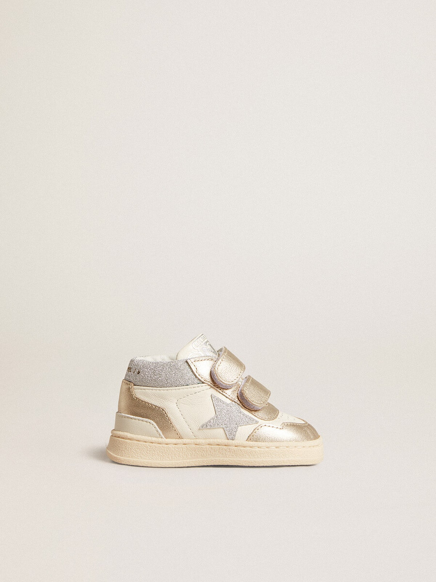 june junior in nappa- und metallic-ledereinsätzen mit glitzerstern