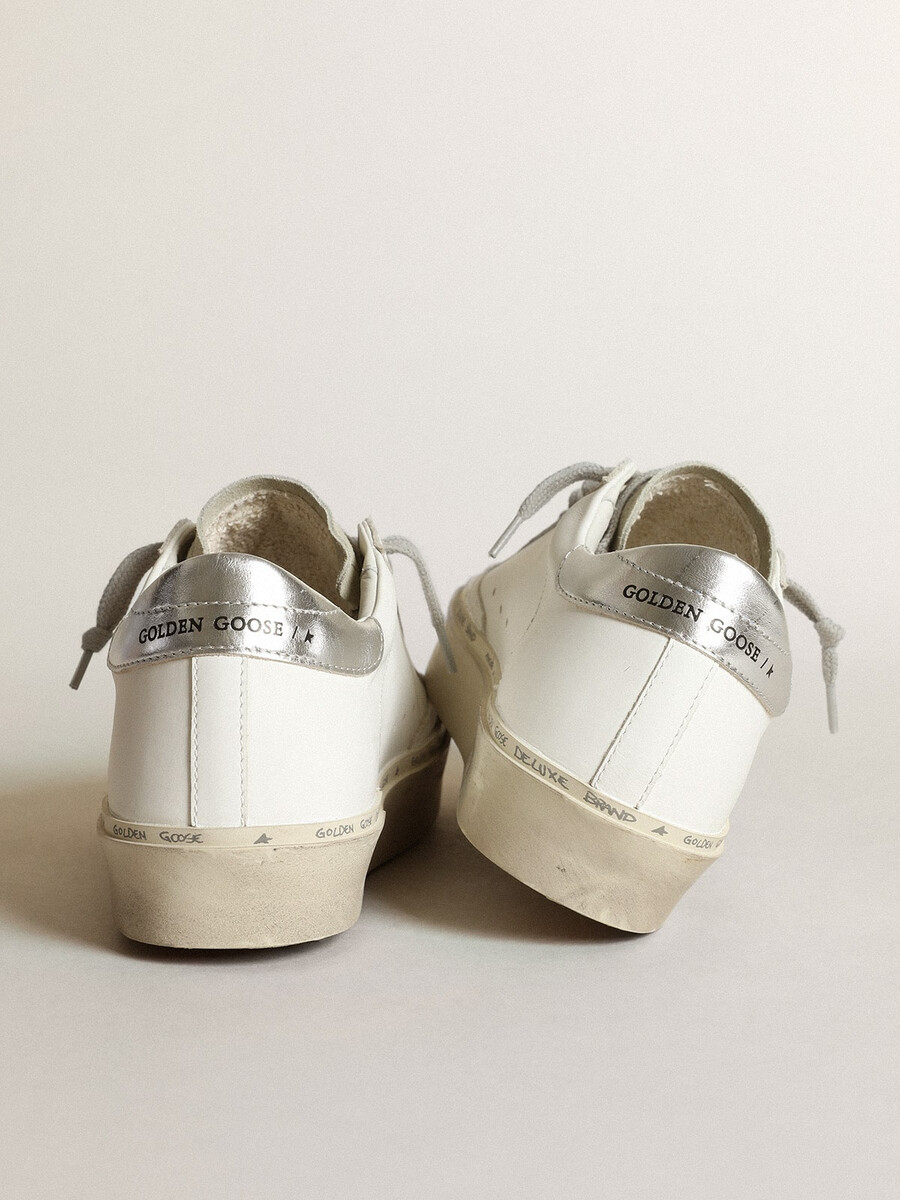damen-sandalen „hi star mit stern in leopardenmuster aus ponyfell und silbernem absatz