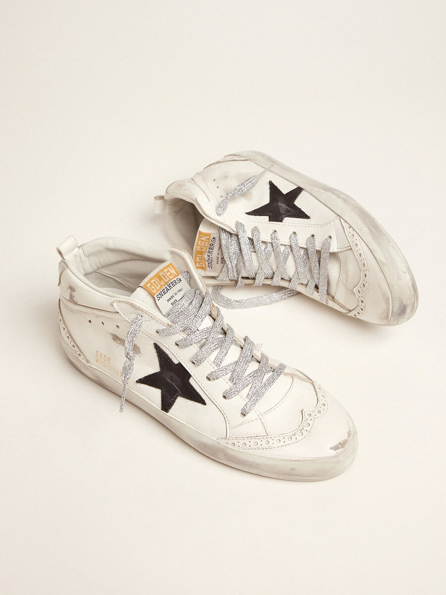damen-mid-star mit laminierter fersenlasche und glitzerschnürsenkeln