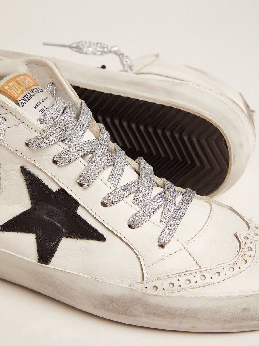 damen-mid-star mit laminierter fersenlasche und glitzerschnürsenkeln