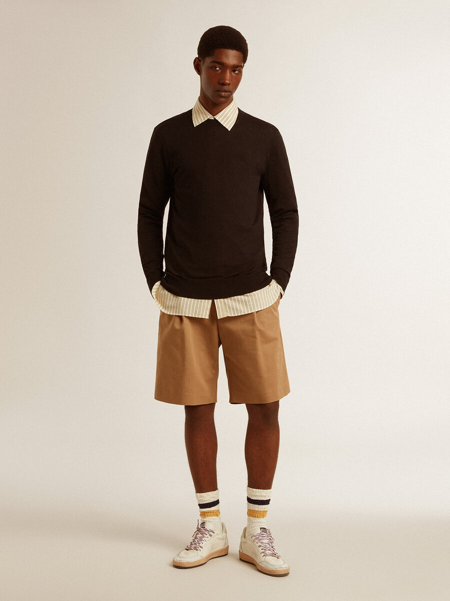 herren-bermudashorts aus beiger baumwolle