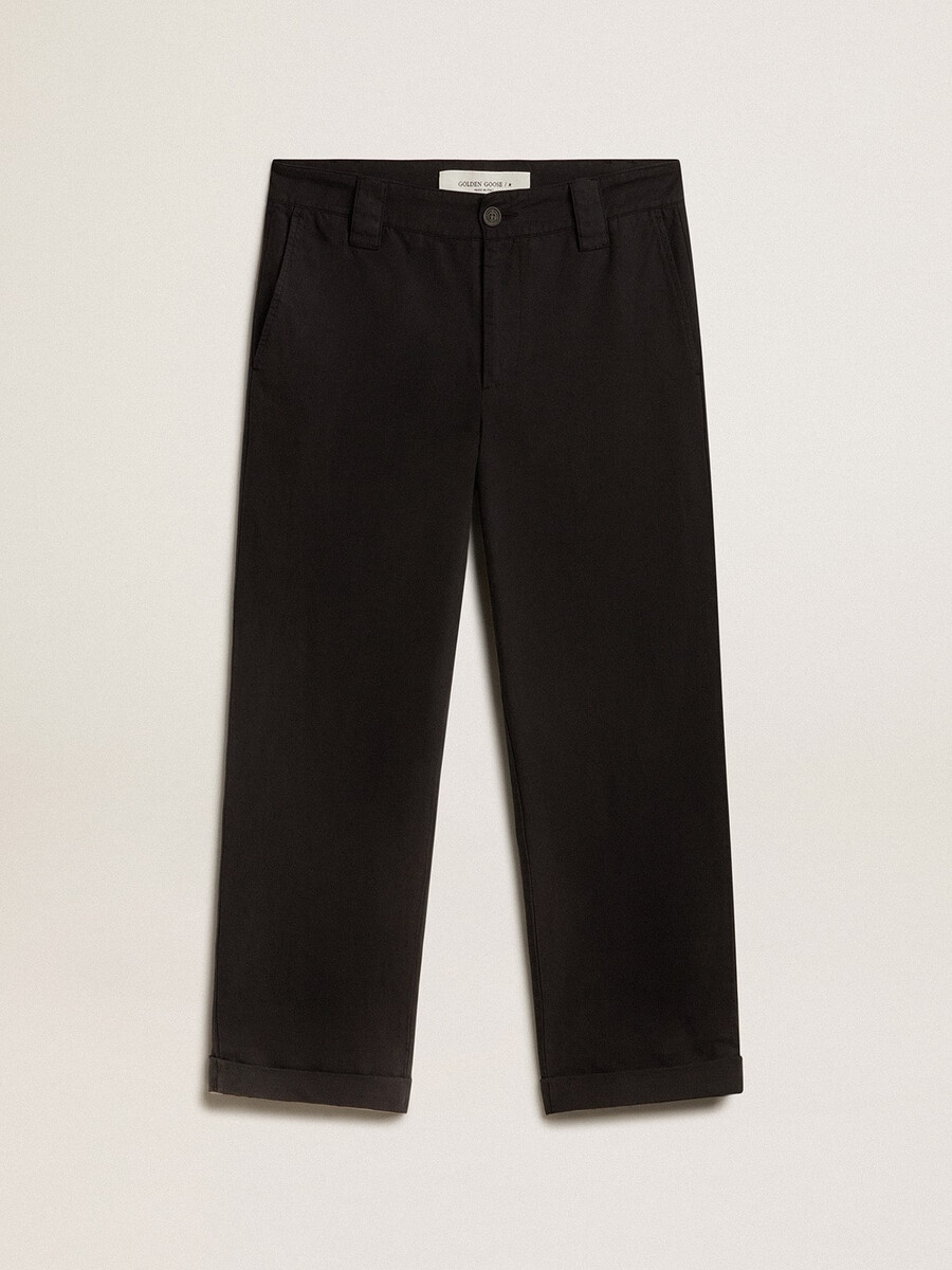 schwarze baumwollchinos für herren