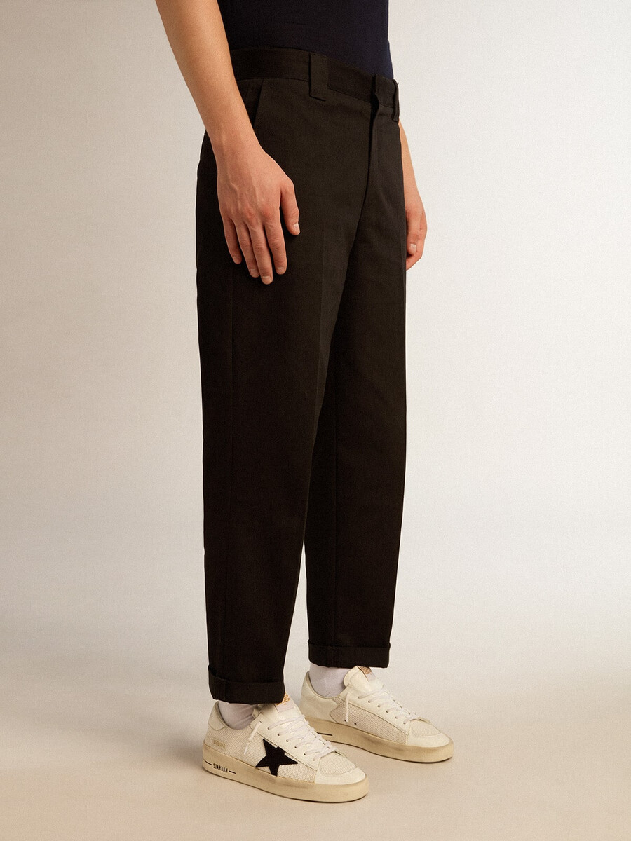 schwarze baumwollchinos für herren