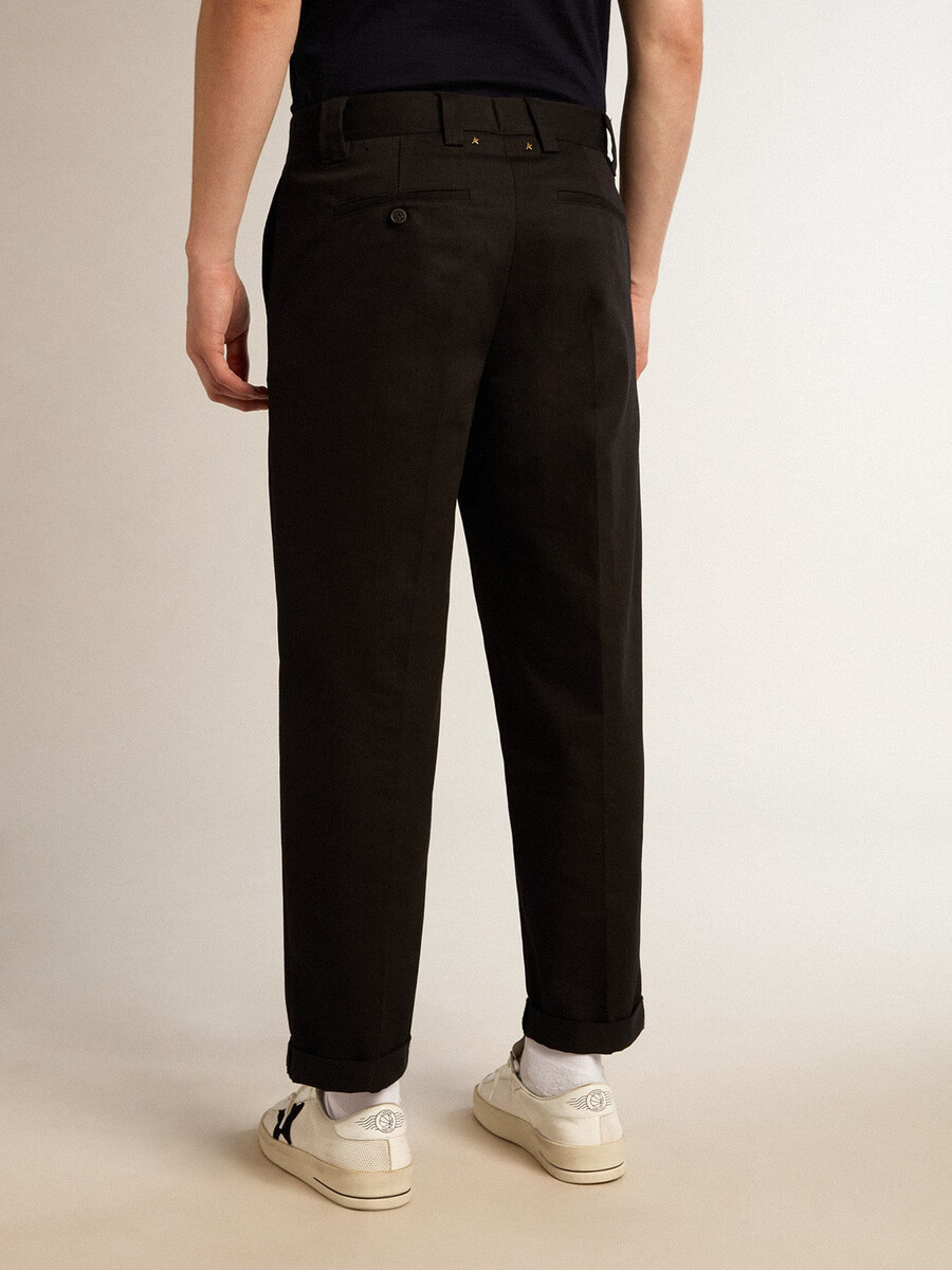 schwarze baumwollchinos für herren