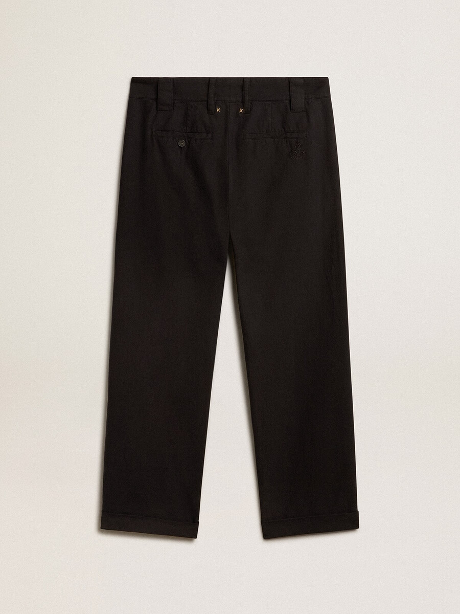 schwarze baumwollchinos für herren