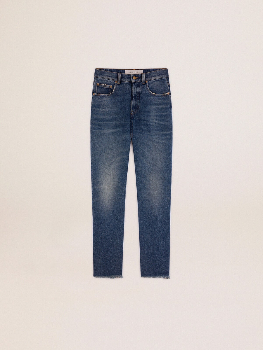 cropped flare jeans für damen in mittlerer waschung