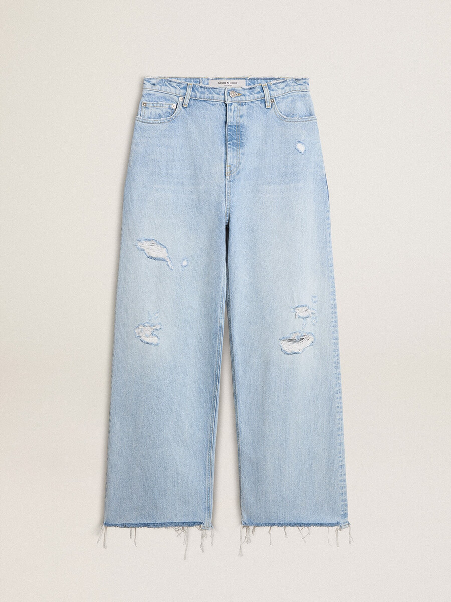 damenhosen aus denim mit used-look