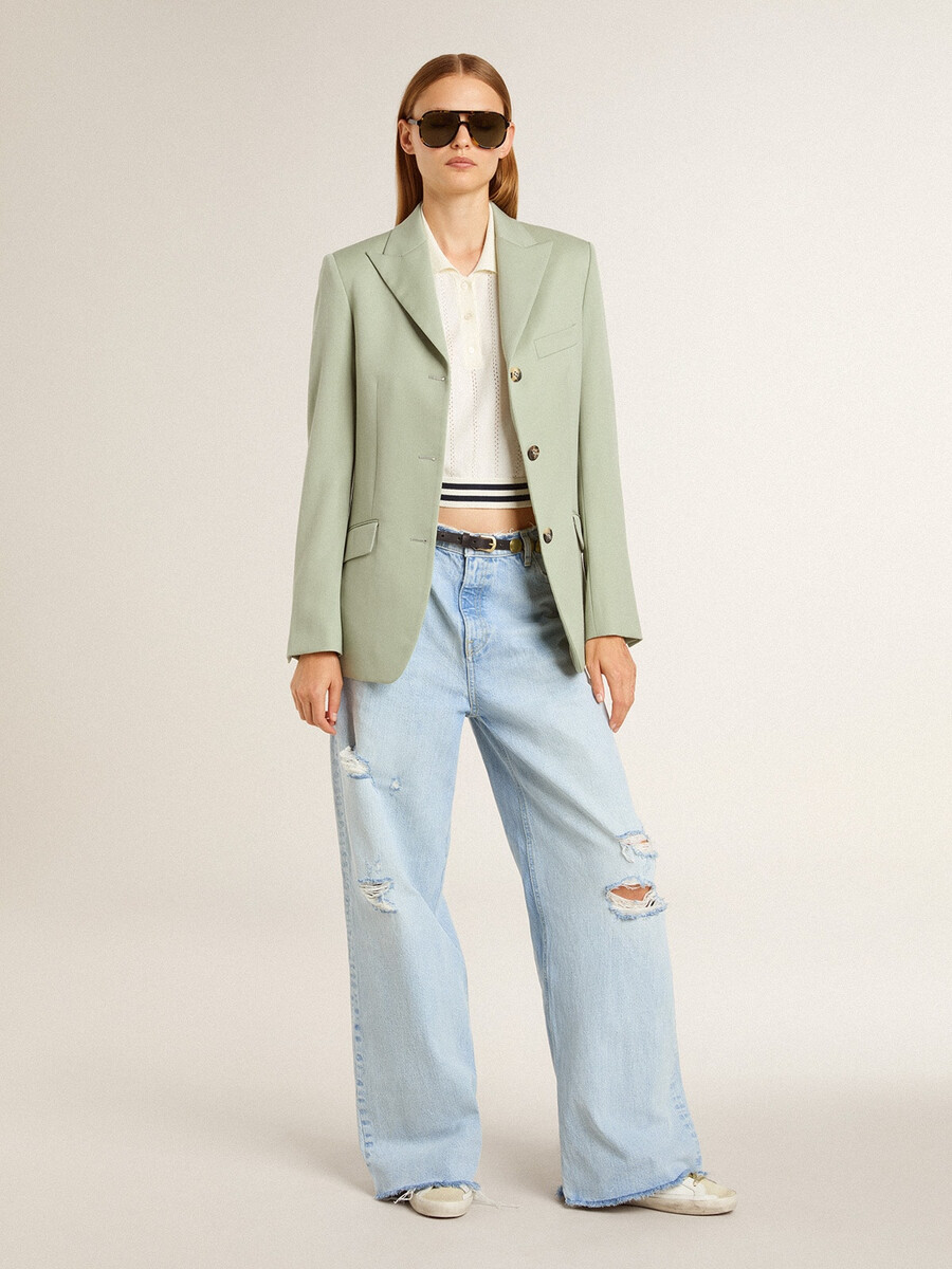 damenhosen aus denim mit used-look