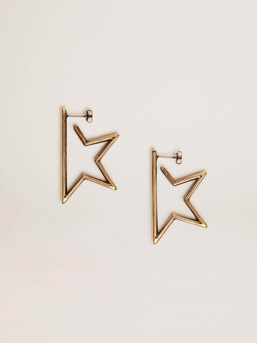 ohrringe mit sternanhänger in antikgold für damen