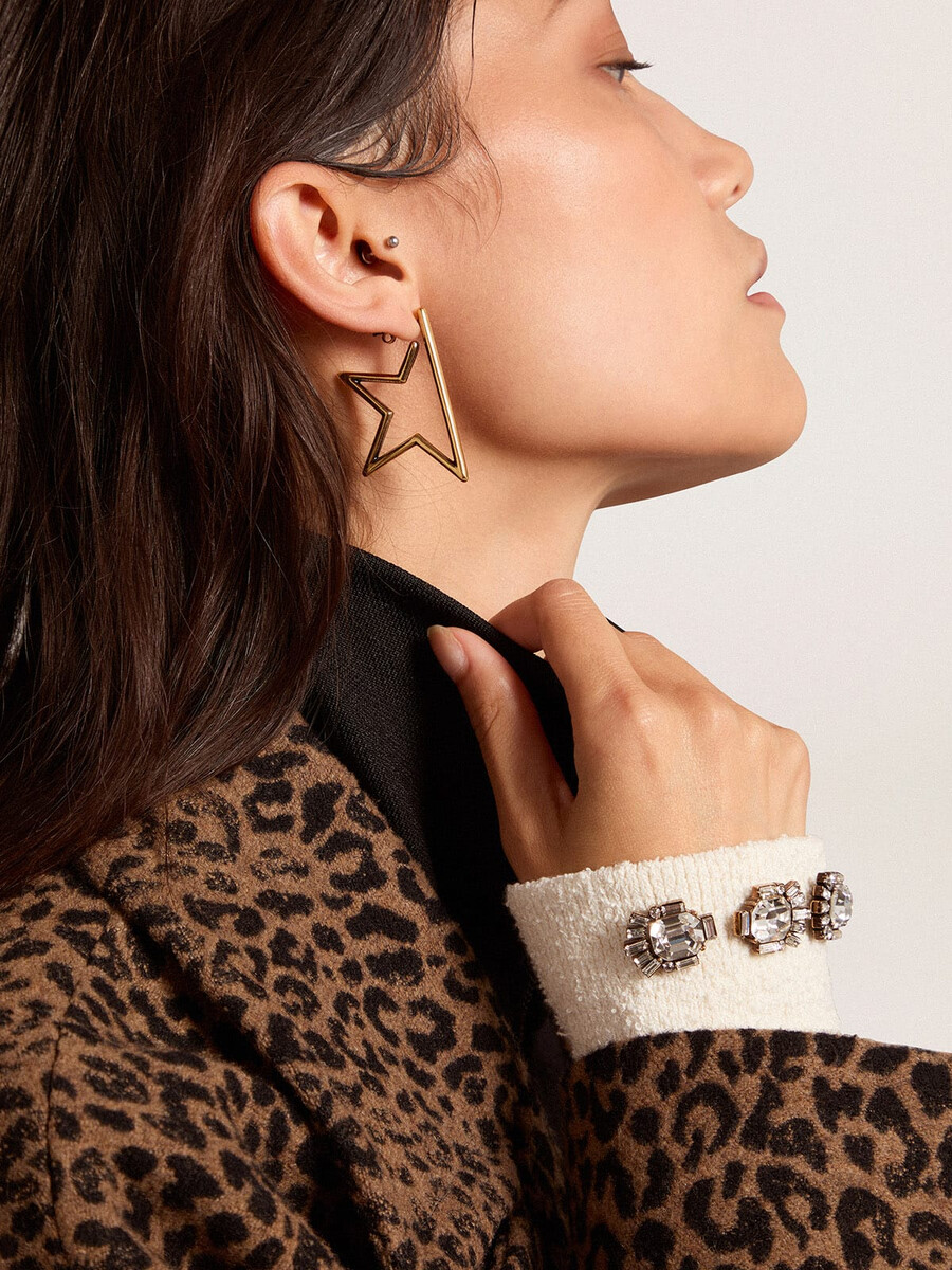 ohrringe mit sternanhänger in antikgold für damen