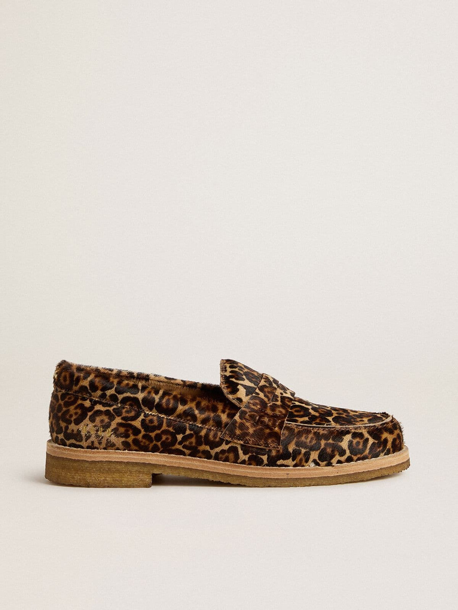 jerry-loafer für damen aus leoparden-ponyleder