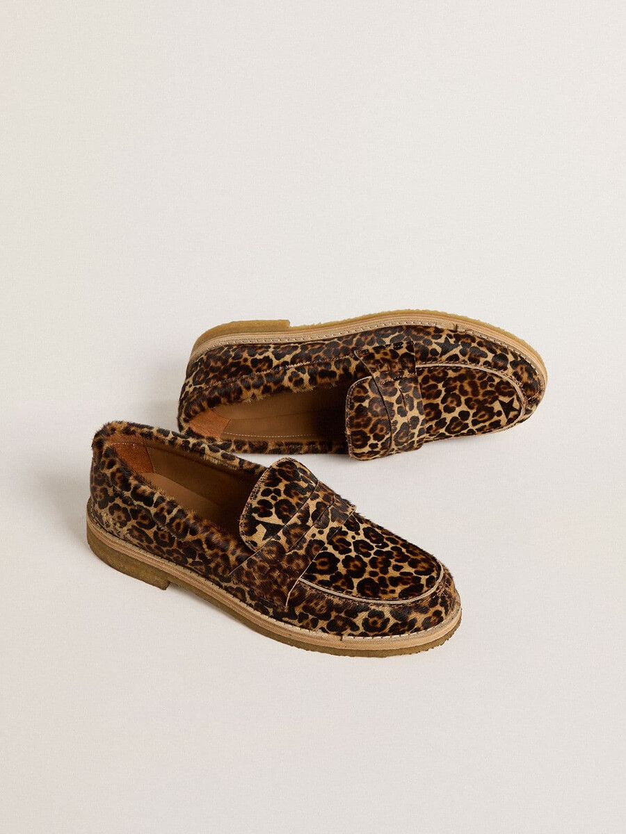 jerry-loafer für damen aus leoparden-ponyleder