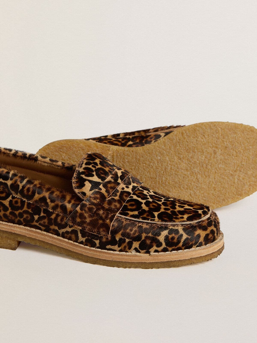jerry-loafer für damen aus leoparden-ponyleder