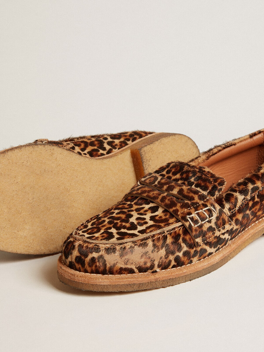 jerry-loafer für herren aus leopardenmuster-ponyleder