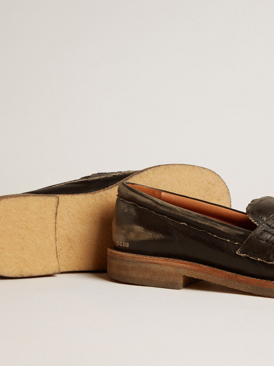 jerry-loafer für herren aus schwarzem leder