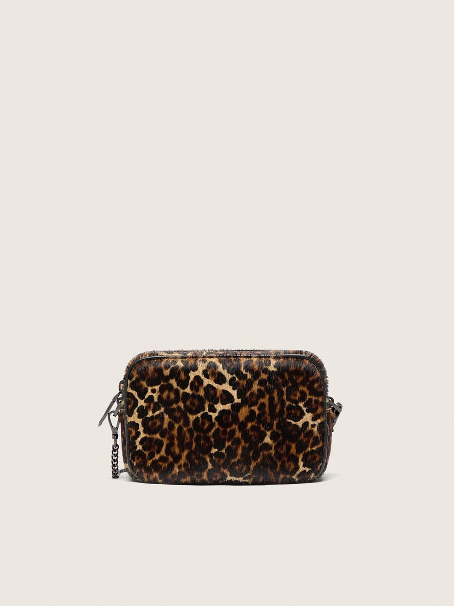 mini star bag aus ponyfell mit animal-print und ton-in-ton-stern