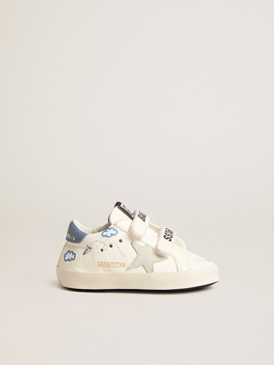 baby old school mit wildlederstern und hellblauer leder-fersenlasche
