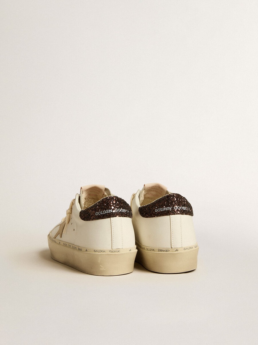 hi star mit platinfarbenem metallic-lederstern und glitzernder fersenlasche