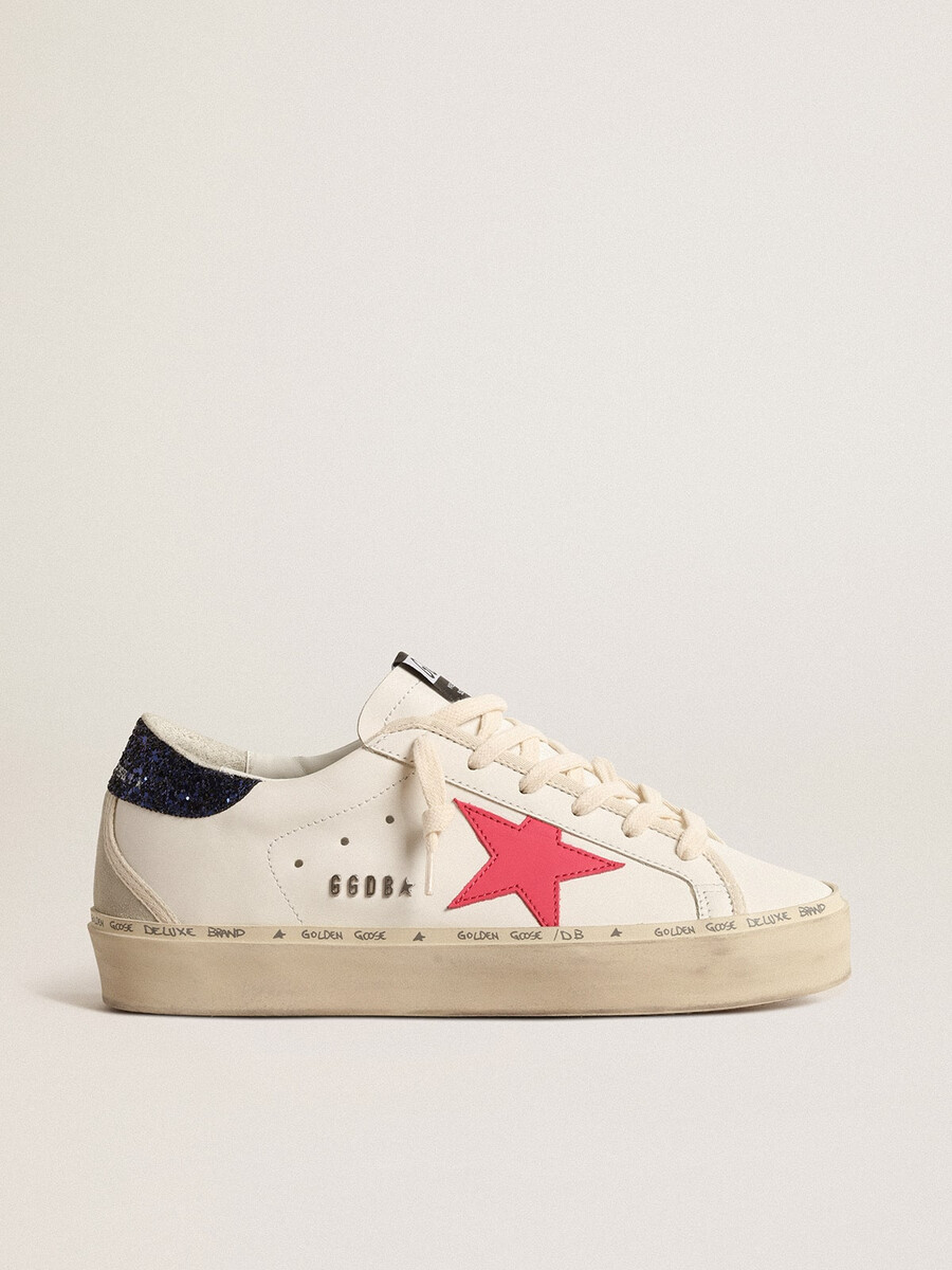 hi star mit fuchsiafarbenem lederstern und blauer glitzer-fersenlasche