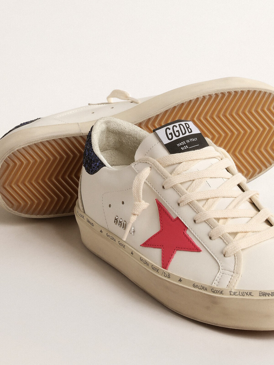 hi star mit fuchsiafarbenem lederstern und blauer glitzer-fersenlasche