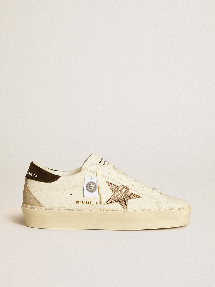 hi star mit swarovski-kristallstern und schwarzer leder-fersenlasche