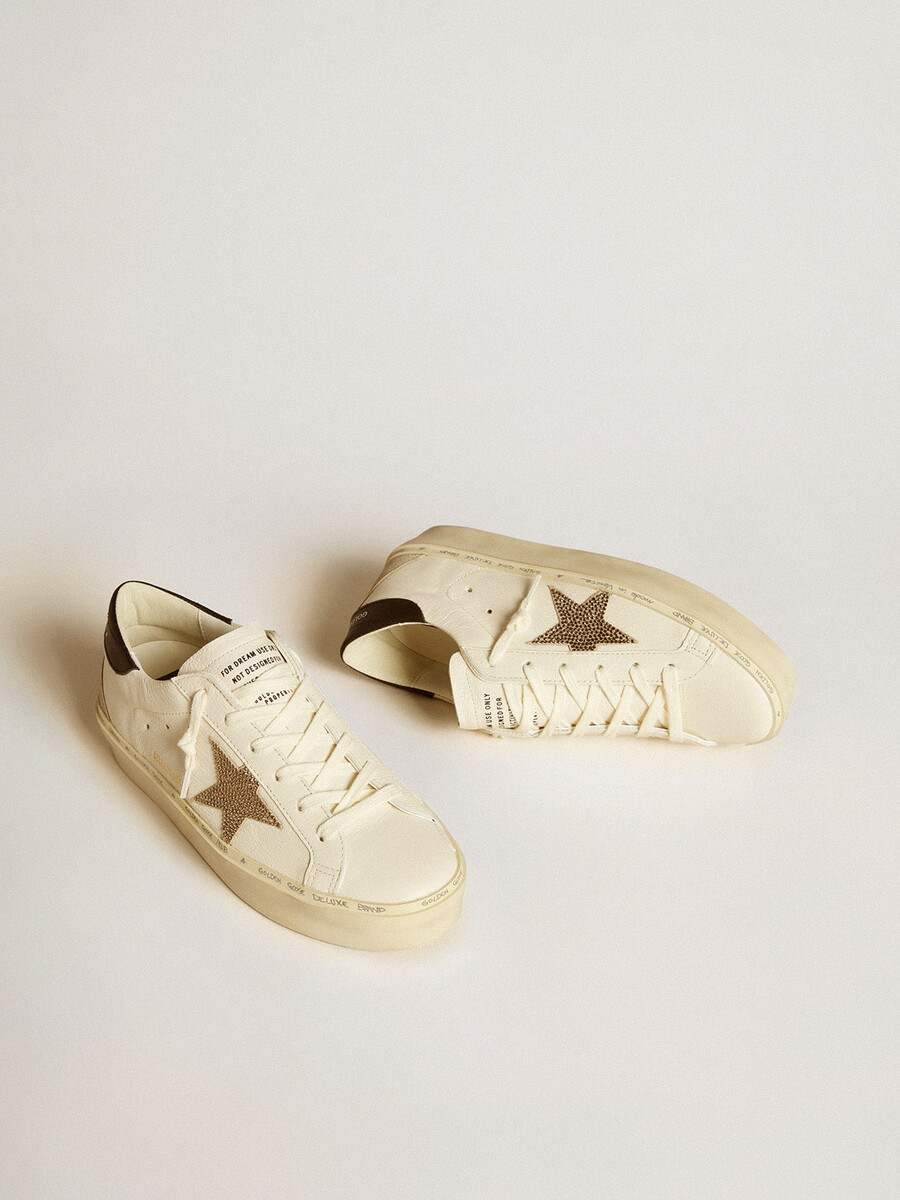 hi star mit swarovski-kristallstern und schwarzer leder-fersenlasche