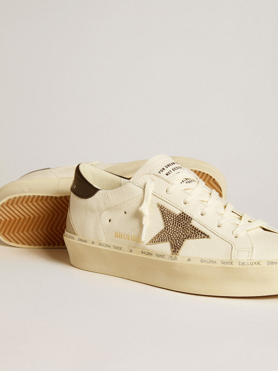 hi star mit swarovski-kristallstern und schwarzer leder-fersenlasche
