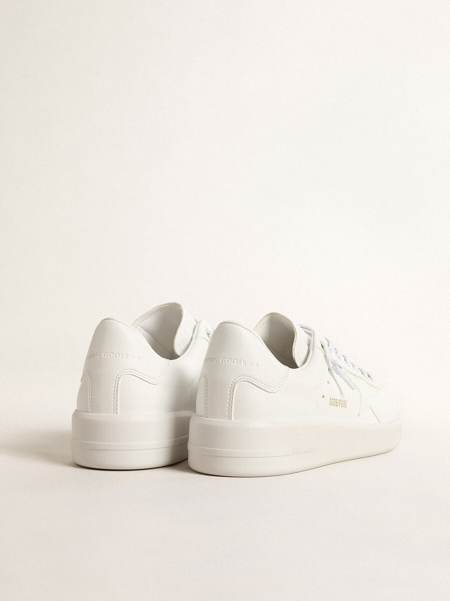 purestar herrenschuh aus bio-materialien mit weißem stern und fersenlasche