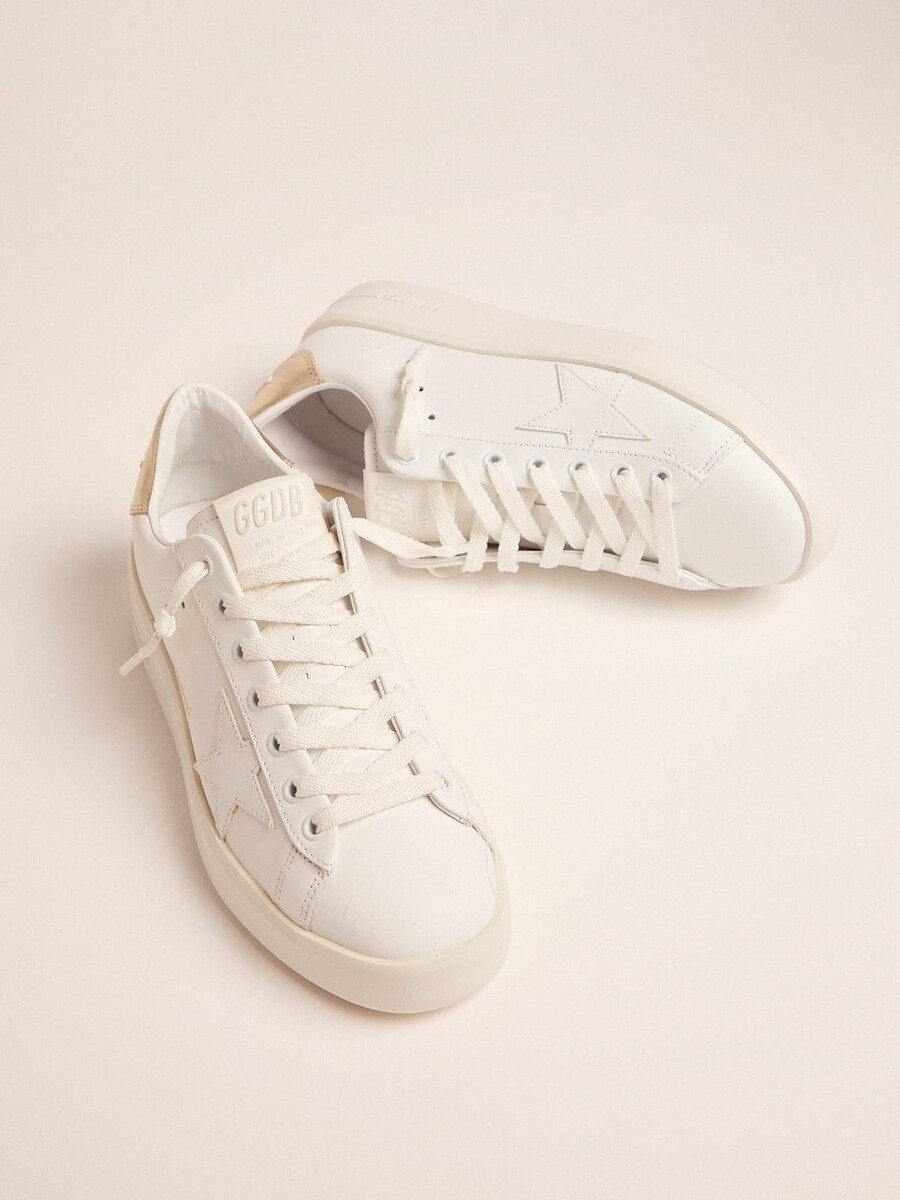 purestar damen-sneaker mit goldfarbener fersenlasche