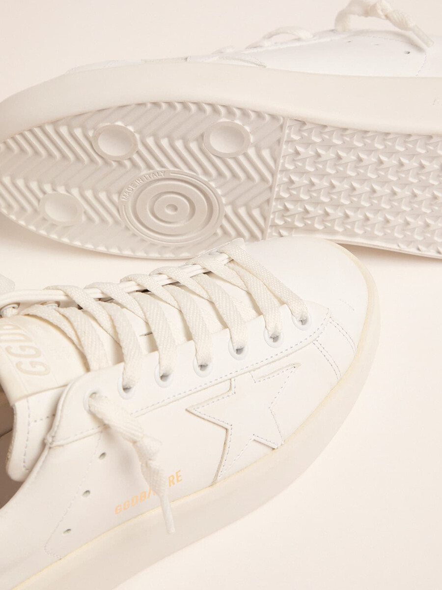 purestar damen-sneaker mit goldfarbener fersenlasche