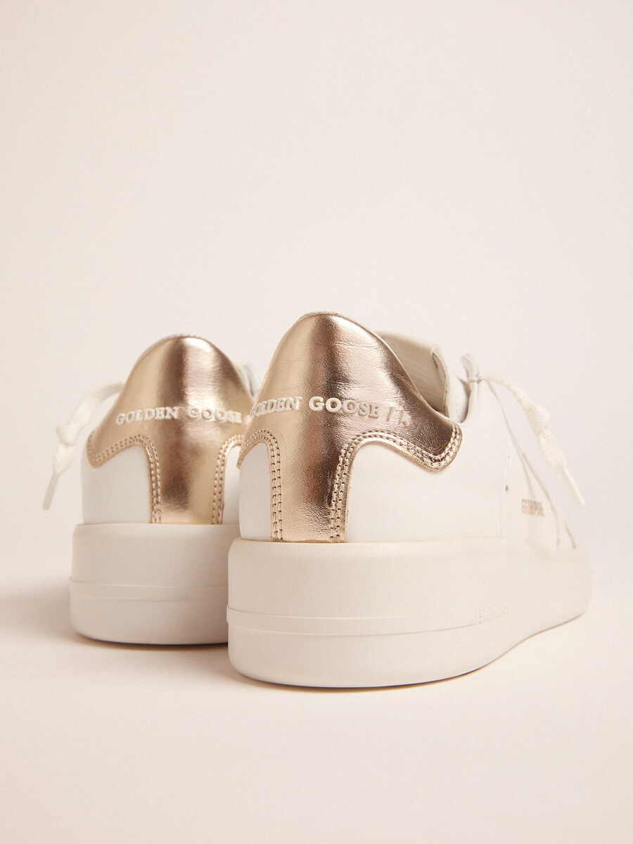 purestar damen-sneaker mit goldfarbener fersenlasche