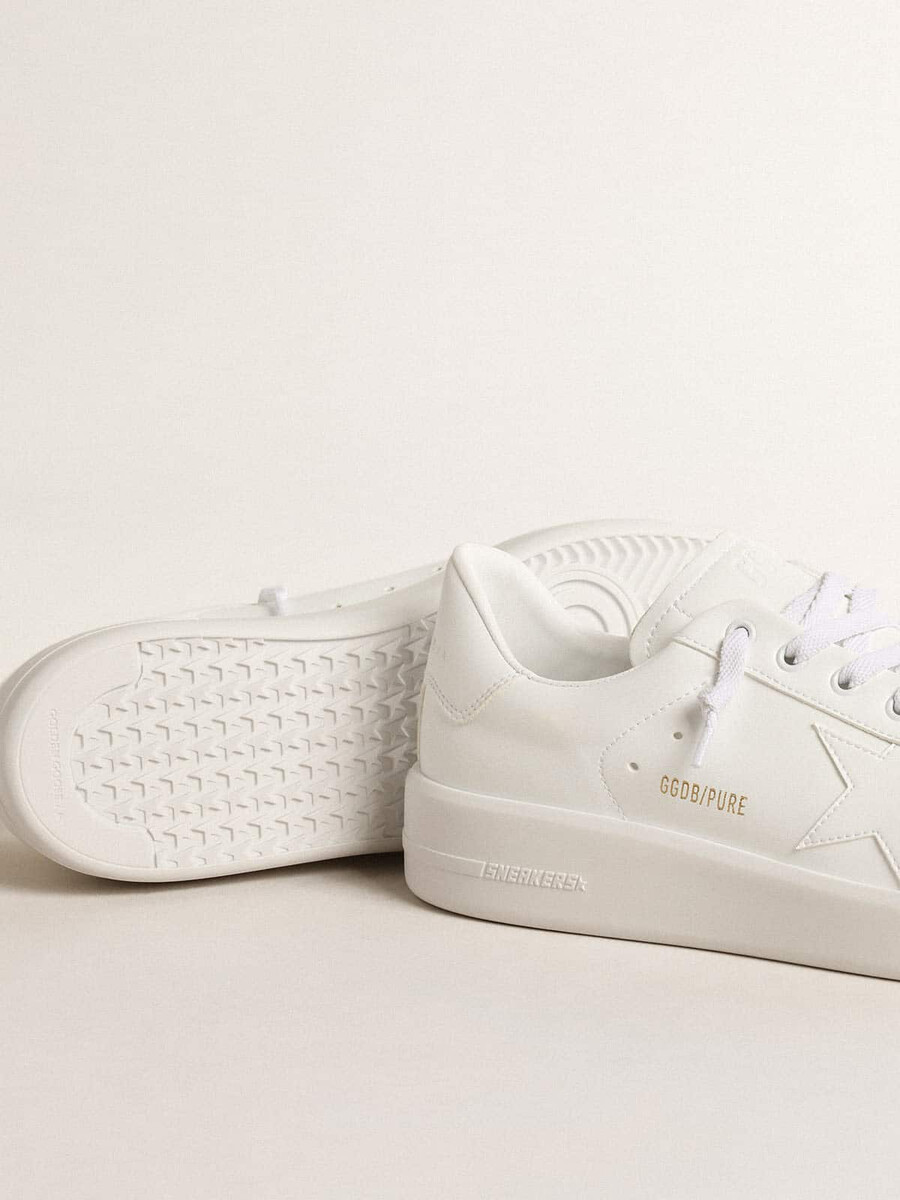 purestar damenschuh aus bio-materialien mit weißem stern und fersenlasche