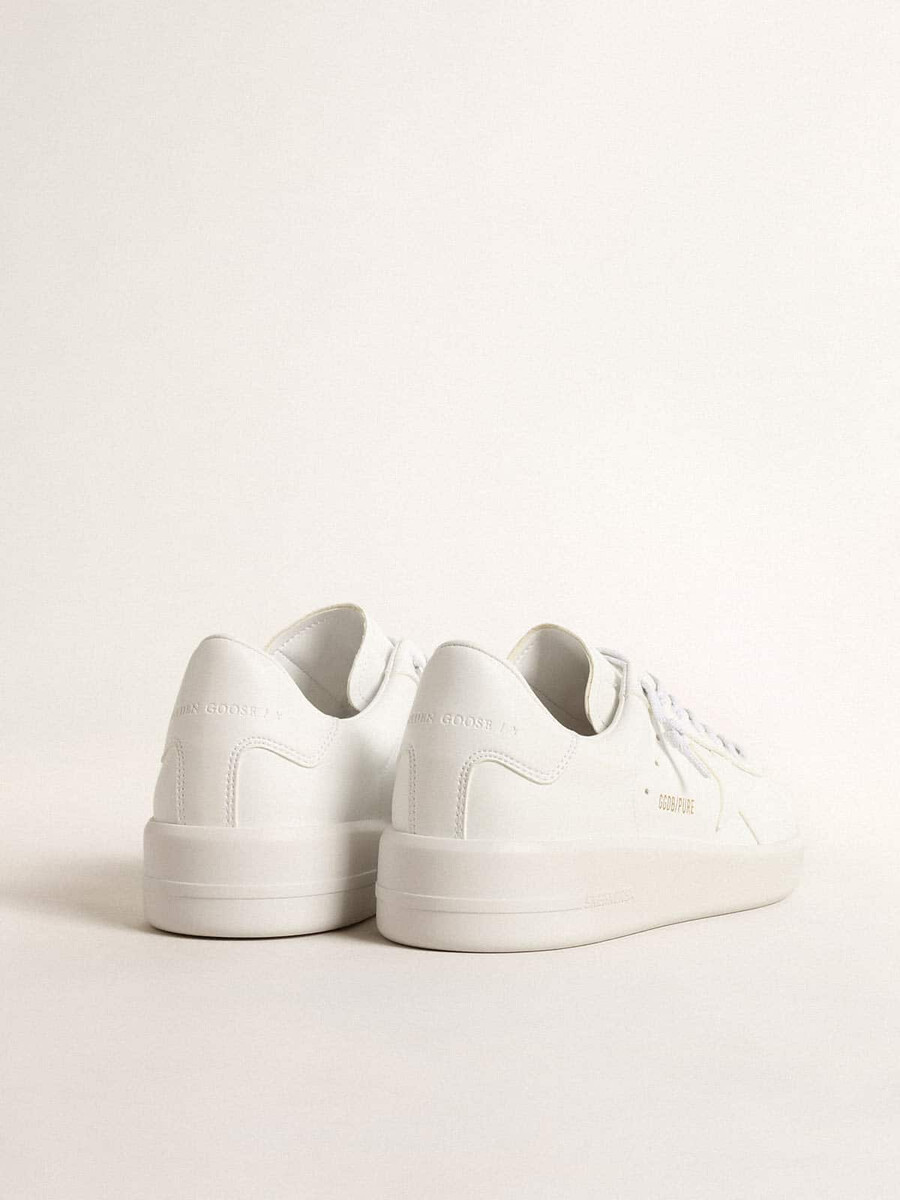 purestar damenschuh aus bio-materialien mit weißem stern und fersenlasche