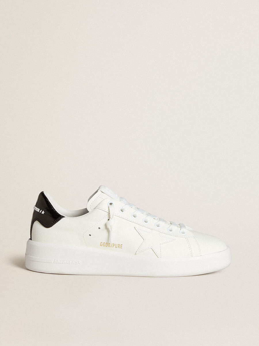 purestar damenschuh mit lederstern und schwarzer lackleder-fersenlasche