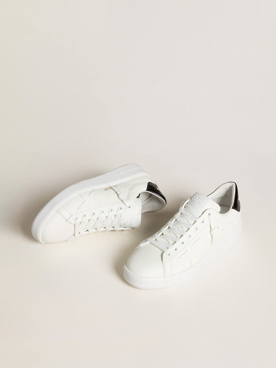 purestar damenschuh mit lederstern und schwarzer lackleder-fersenlasche