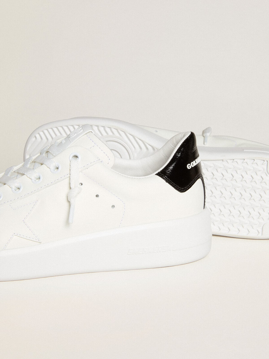 purestar damenschuh mit lederstern und schwarzer lackleder-fersenlasche