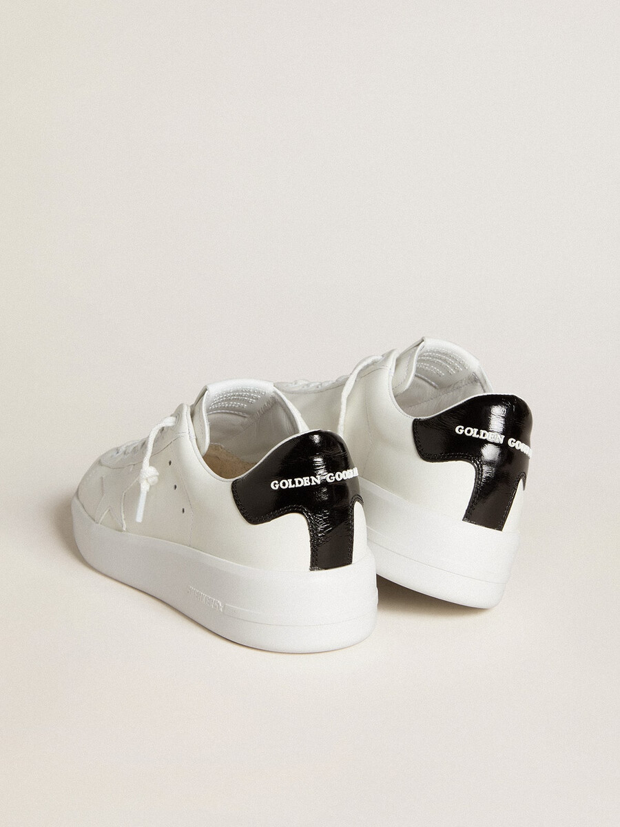 purestar damenschuh mit lederstern und schwarzer lackleder-fersenlasche