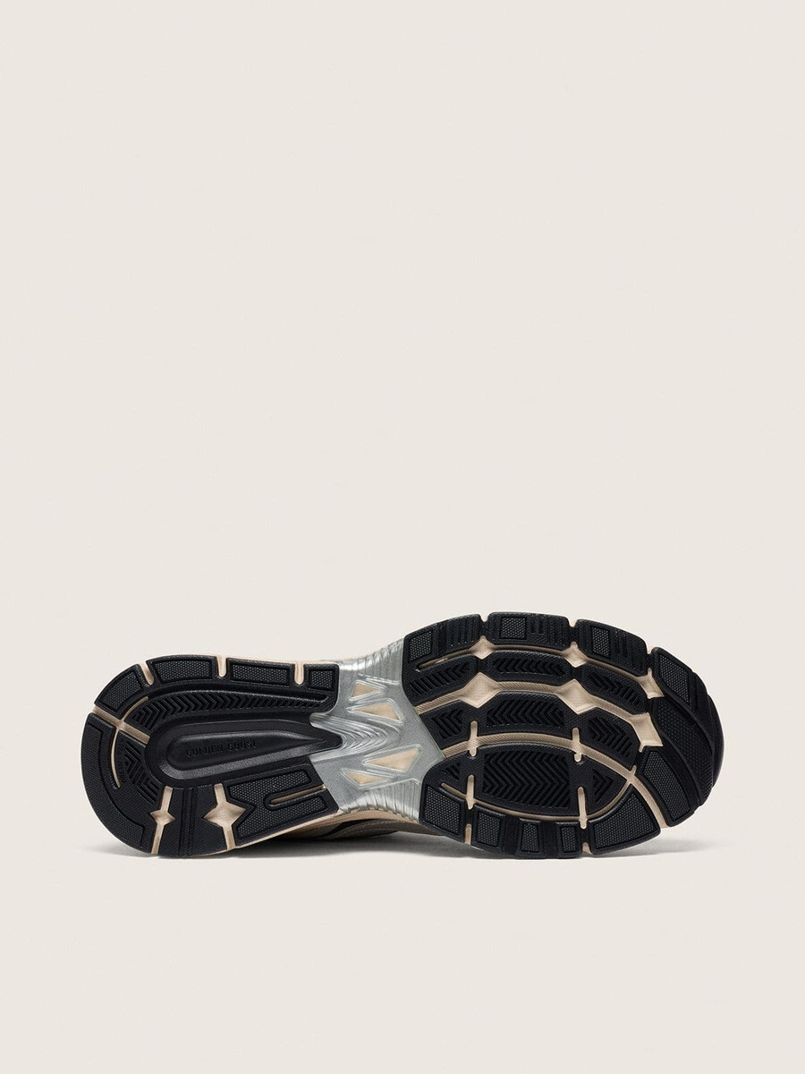 lightstar damenschuh aus grauem mesh und silbernem nappaleder mit grauem tpu-stern