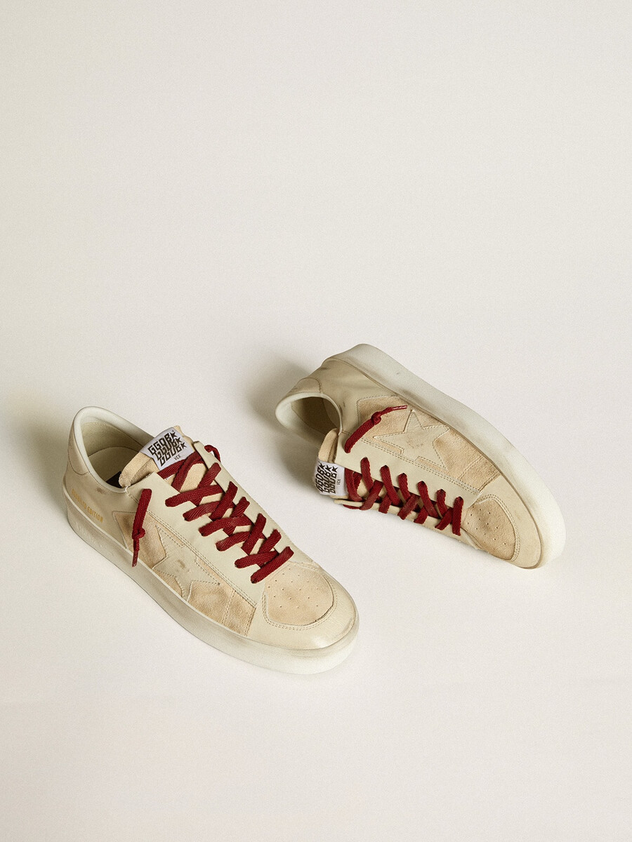 stardan ltd herrenschuh aus wildleder mit weißem lacklederstern und fersenlasche