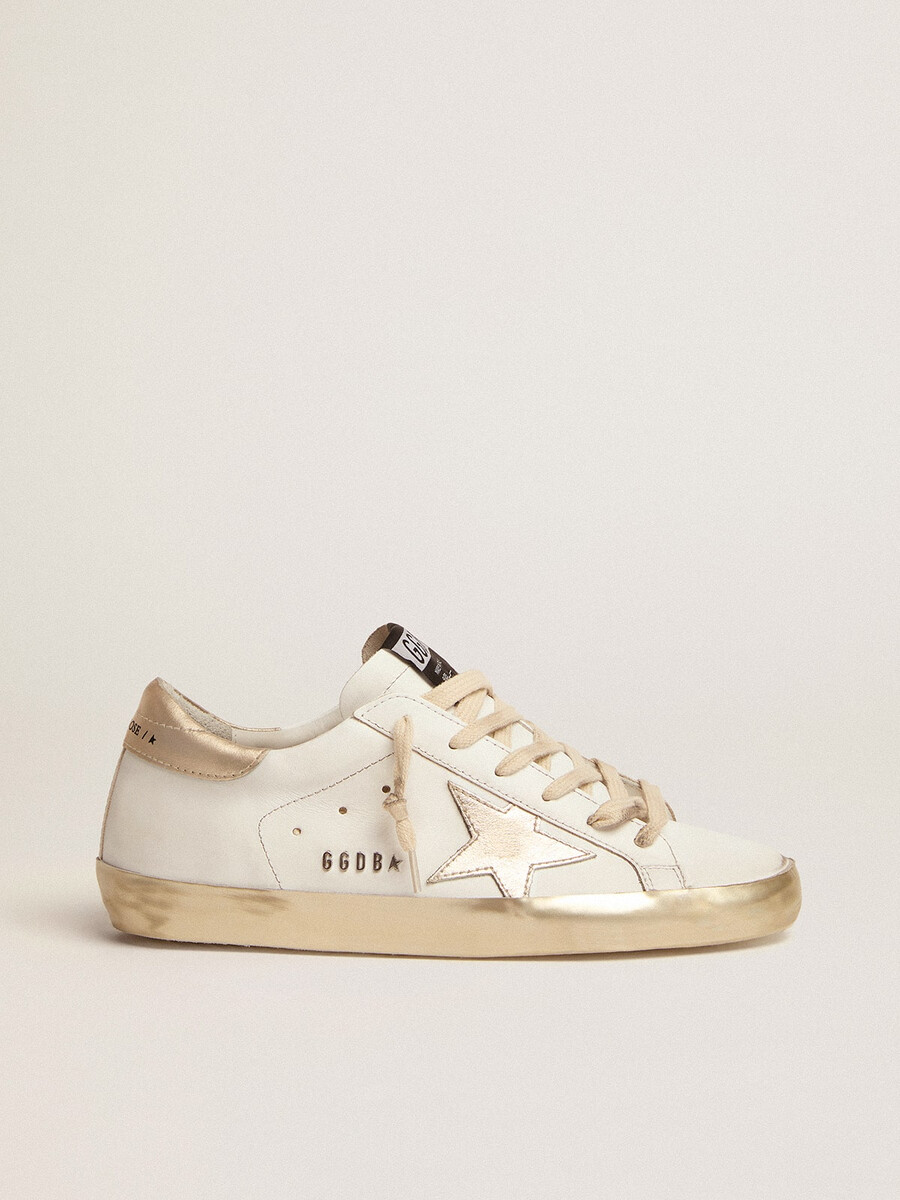 super-star-sneaker für damen mit goldfarbenem rand