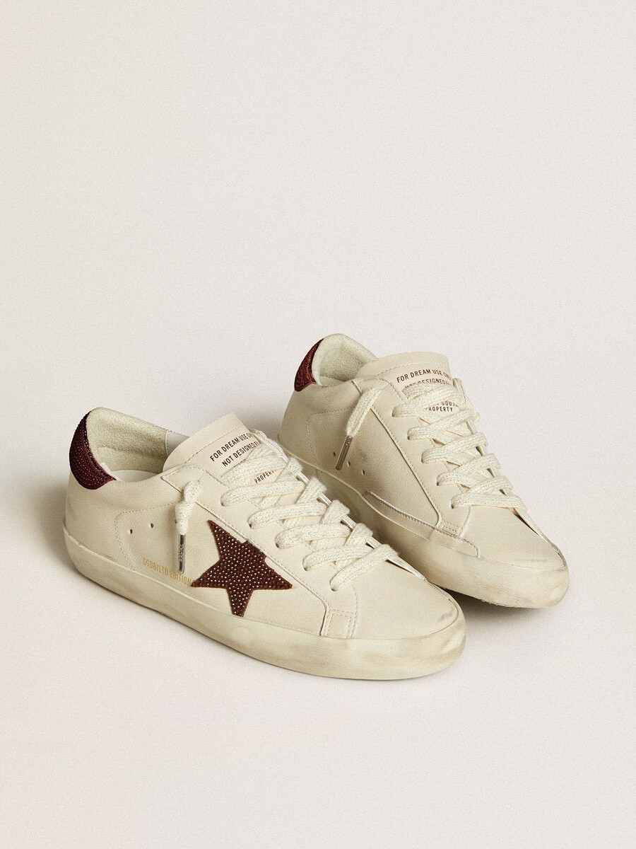 damen-super-star mit wildlederstern und fersenlasche mit swarovski-kristallen