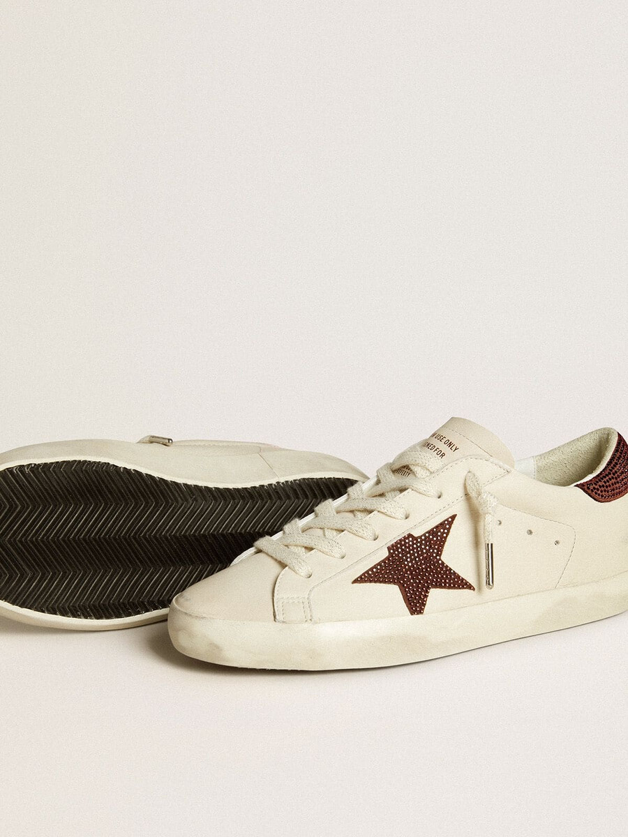 damen-super-star mit wildlederstern und fersenlasche mit swarovski-kristallen