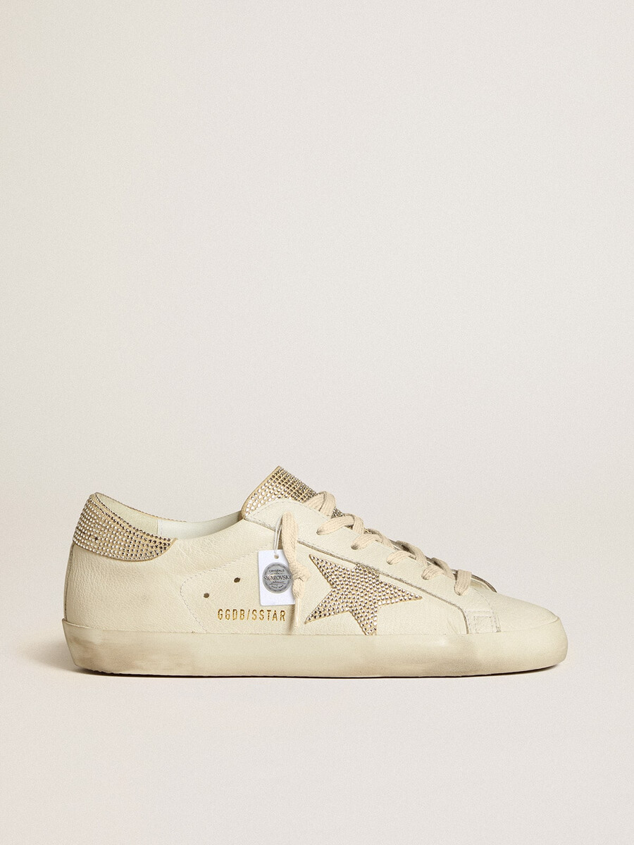 super-star damenschuh aus nappaleder mit swarovski-kristallstern und fersenlasche