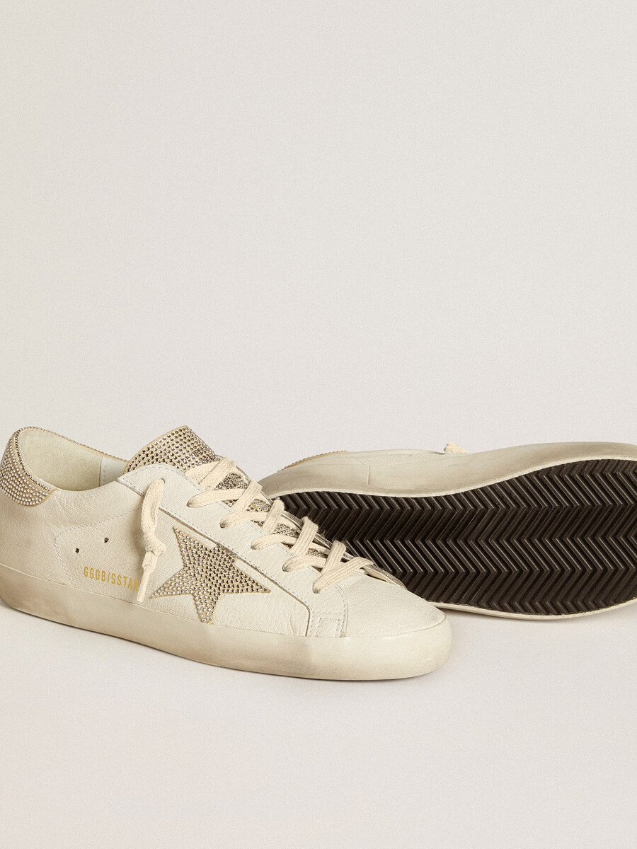 super-star damenschuh aus nappaleder mit swarovski-kristallstern und fersenlasche