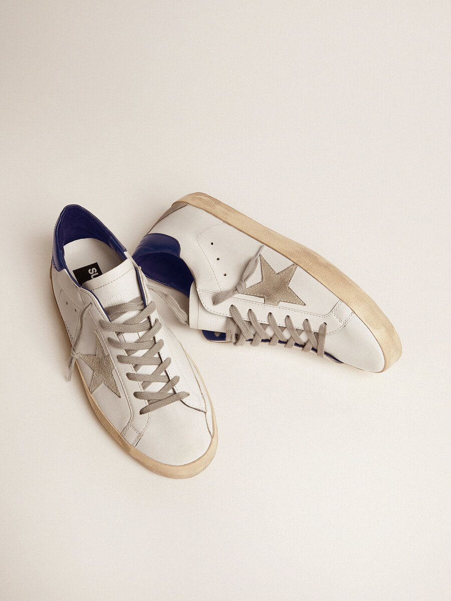 damen-sneaker super-star in blau und weiß